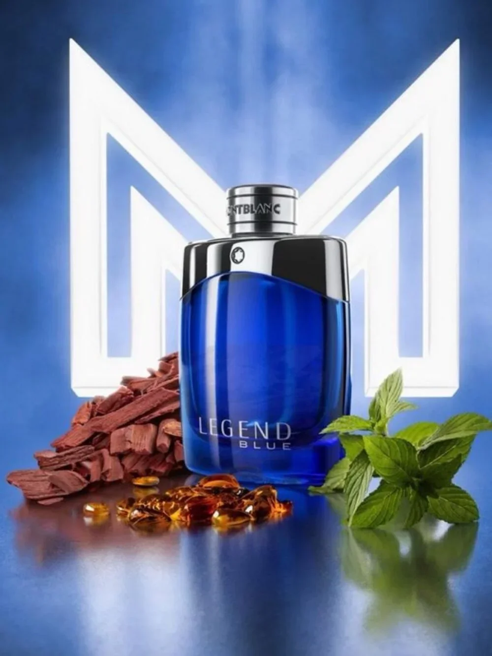 Montblanc Legend Blue Gift Set-Metal Box,Spray 7.5ml&Cream&Cleanser 30ml-3pc-NEW